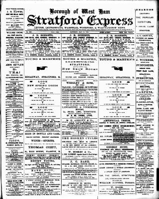 cover page of Stratford Express published on May 13, 1893